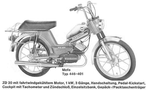 Zndapp-Schaltplan Typ 446-401 ZD 20 Mofa